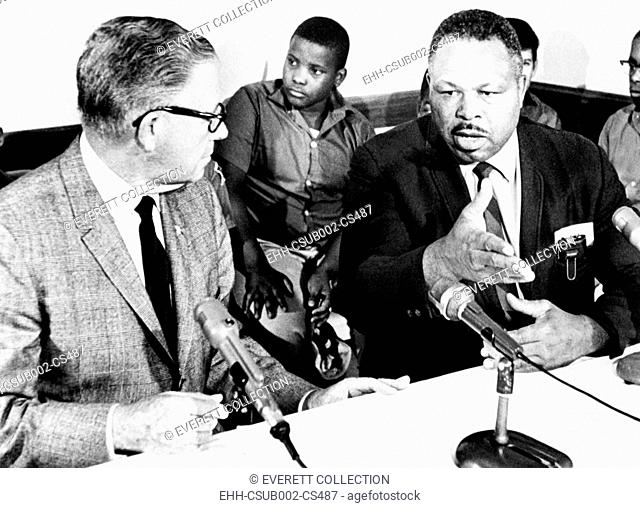 Former light heavyweight champion Archie Moore holds a Washington news conference. Sept. 20, 1967. Moore explained that in San Diego he helps African America...