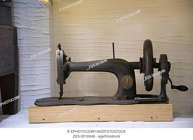 The former concept of modern sewing machine. The machine is from 18th Century and was operated by handle. Though looks crude and rustic its more or less similar...