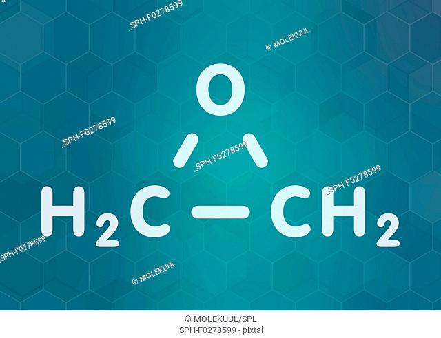 Ethylene oxide molecule, illustration