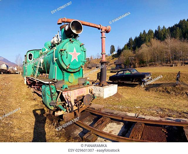 Kolochava, Ukraine - 23 March 2015: Network of narrow-gauge railway was built in the Carpathian region in the late XIX century