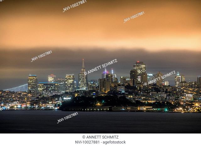 View from the Golden Gate Bridge, Skyline, San Francisco, California, USA