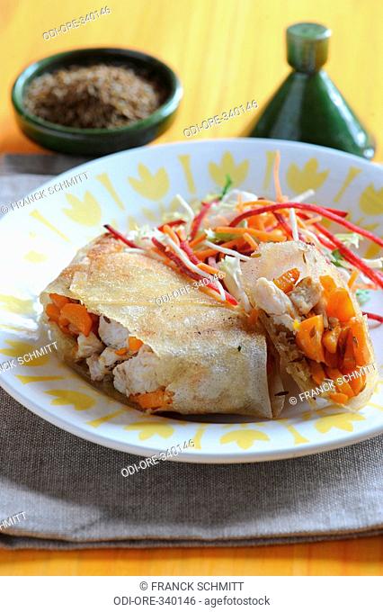 Turkey with carrot and fenugreek parcels