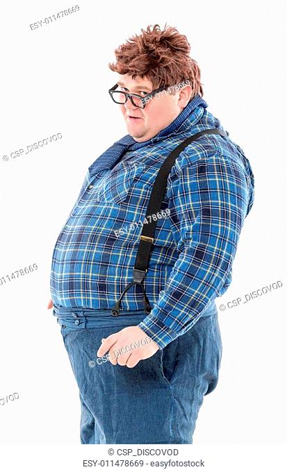 Overweight obese young man