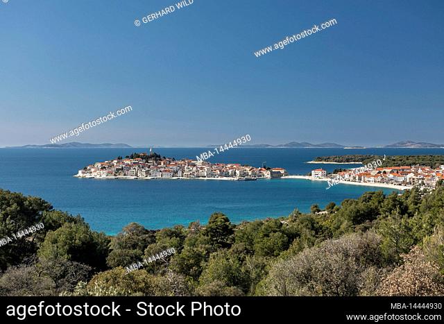 View of Primosten, Adriatic Coast, Sibenik-Knin County, Dalmatia, Croatia, Europe