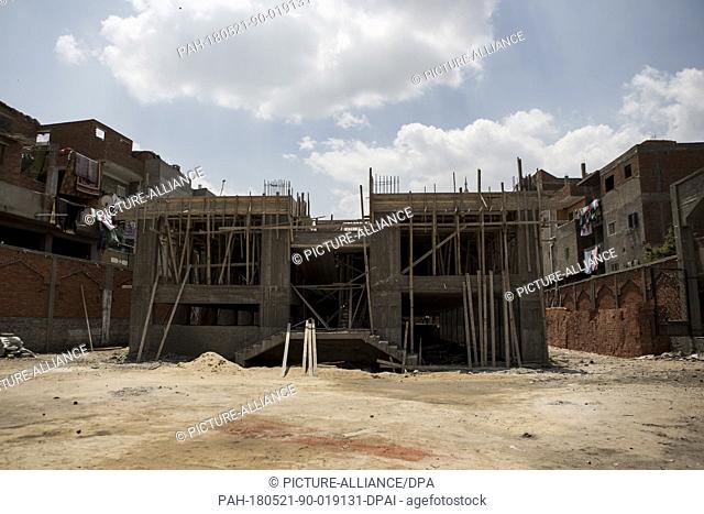 A picture made available on 21 May shows an under construction religious and charity centre, sponsored by Liverpool's Egyptian star Mohamed Salah