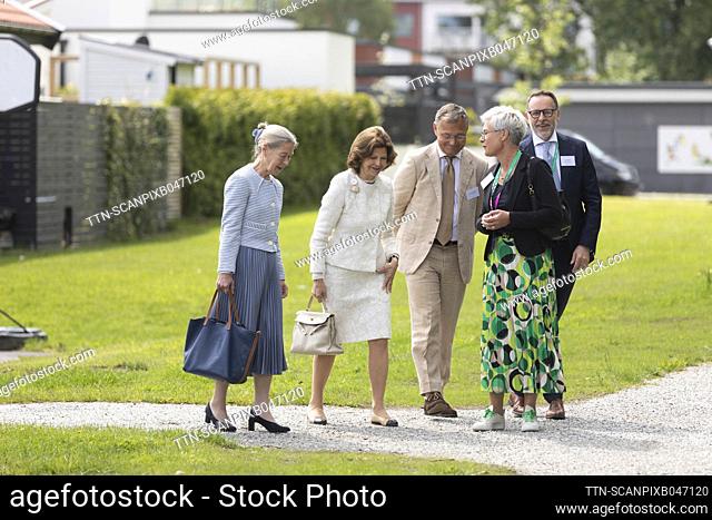 Queen Silvia visits SilviaBo social housing program for senior's and those with dementia in Mariastaden, Helsingborg, Sweden, May 31, 2022