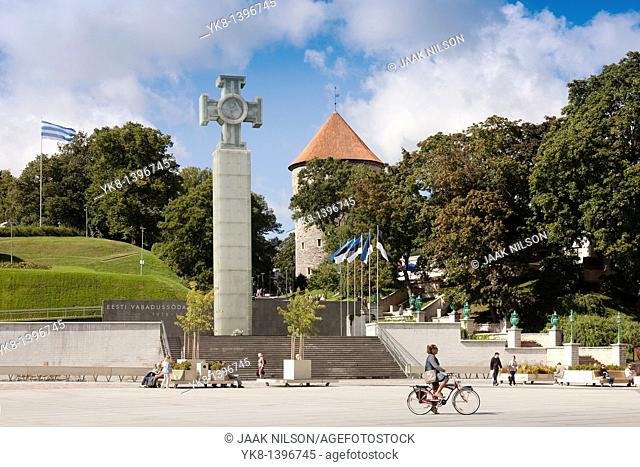 Vabaduse Väljak & Vabadussõja Võidusammas, Freedom Square and Monument to the War of Independence in Tallinn, Estonia
