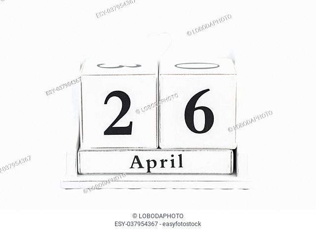 calendar april number white cube