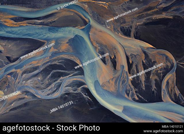 bird's-eye view of abstract river landscape