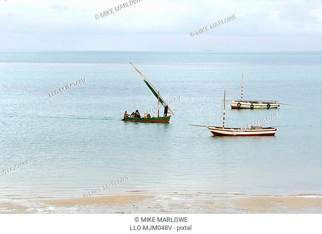 Boats off the coast of Vilanculos, Mozambique