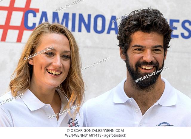 Actor Miguel Angel Munoz and swimmer Mireia Belmonte attend the '#caminoalbienestar' photocall at Lazaro Galdiano museum in Madrid Featuring: Miguel Angel Munoz