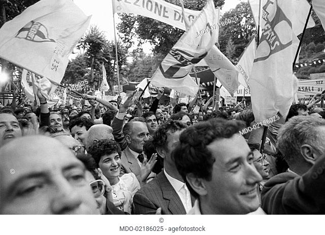 People attending the 7th National Friendship Day. Fiuggi, September 1983