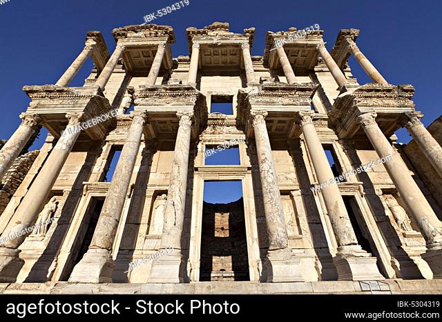 The Library of Celsus is an ancient building in Ephesus, Izmir, Turkey, Asia