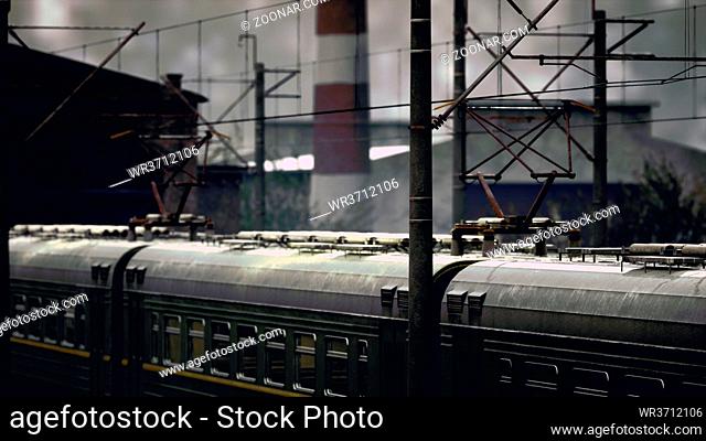 old soviet electrical train staition