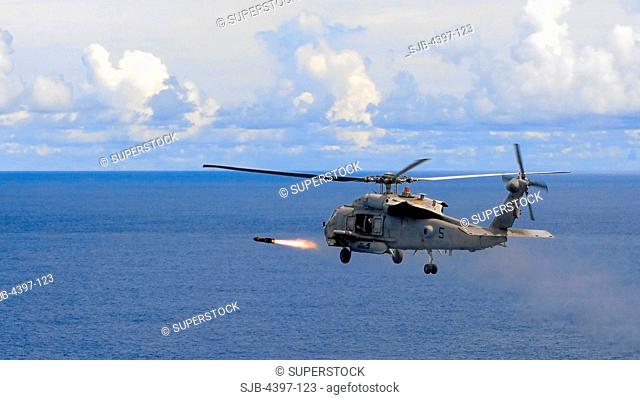 Seahawk Firing Hellfire Missile