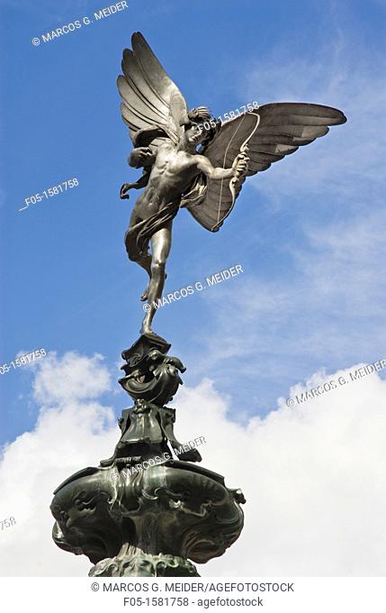 Eros statue. Picadilly Circus, London, England, UK