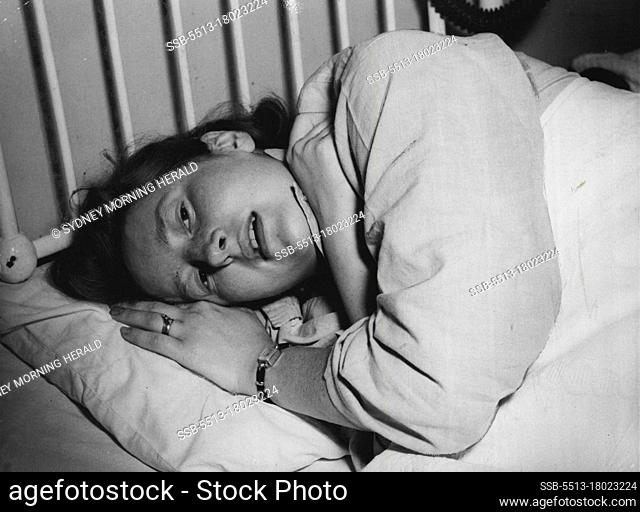 Felicity Abraham in the labor ward. January 26, 1953
