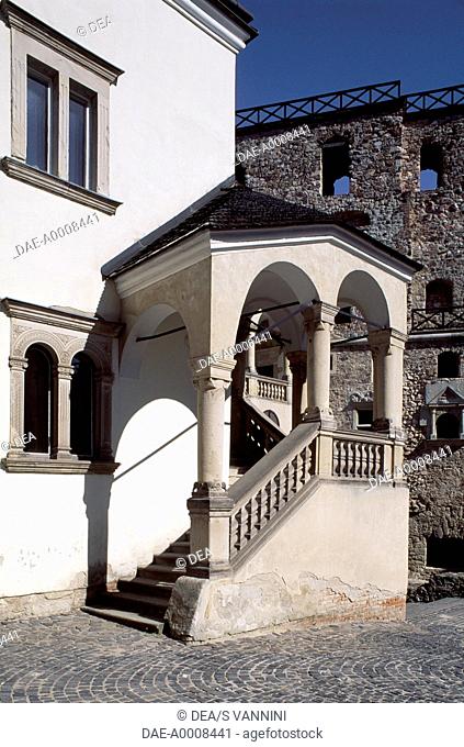 Courtyard, Rakoczi Var Castle, Sarospatak, residence of Ferenc II Rakoczi, mercenary leader and 18th-century Hungarian patriot