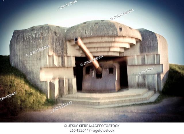 German battery in Longues sur Mer Calvados Normandy France