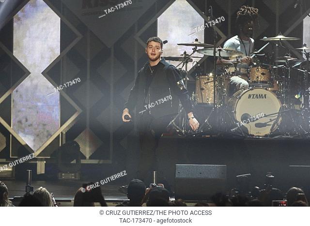 Bazzi performs at the iHeartRadio Jingle Ball at the Allstate Arena in Chicago, Illinois