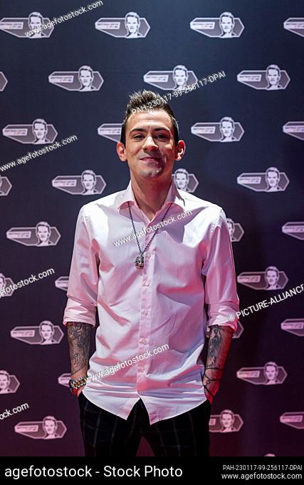 17 January 2023, Baden-Wuerttemberg, Freiburg: Singer Daniele Negroni stands in the run-up to a fundraising gala for the Matthias Ginter Foundation at the...