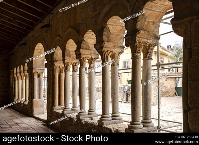 arcaded gallery with semicircular arches, Church of Our Lady of the Assumption, thirteenth century, Saúca, Guadalajara, Spain