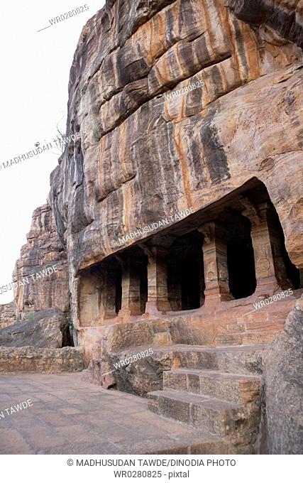Badami , Chalukya Cave 4575 A.D. - 585 A.D. Dedicated To Jaina , UNESCO World Heritage Site , Bagalkot , Karnataka , India