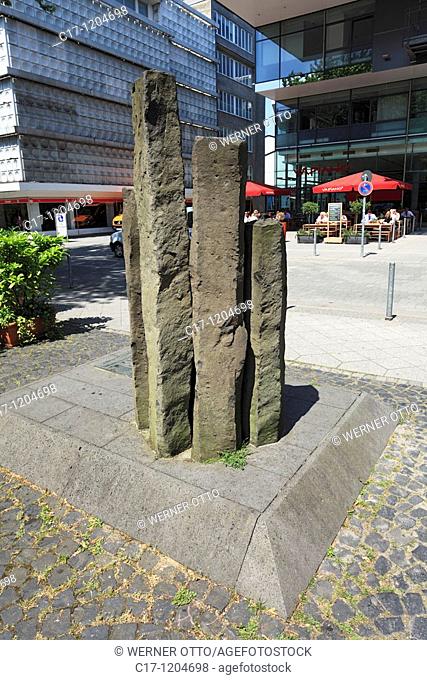 Germany, Krefeld, Rhine, Lower Rhine, North Rhine-Westphalia, synagogue monument in the Market Street, sculpture, memorial place in memory of the Jewish...