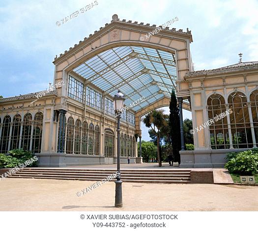 Restaurant 'L'Hivernacle' in Park of Ciutadella by Josep Amargós (1884) for the universal exposition of Barcelona. Catalunya. Spain