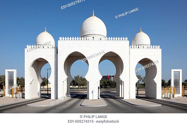 Gate to the Sheikh Zayed Mosque in Abu Dhabi, United Arab Emirates