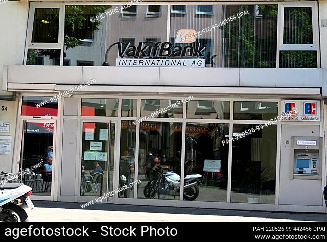 25 May 2022, North Rhine-Westphalia, Cologne: Exterior photo of the Cologne branch of the Turkish credit institution VakifBank International AG Photo: Horst...