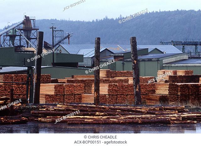 Doman lumber shipping area, Ladysmith, British Columbia, Canada