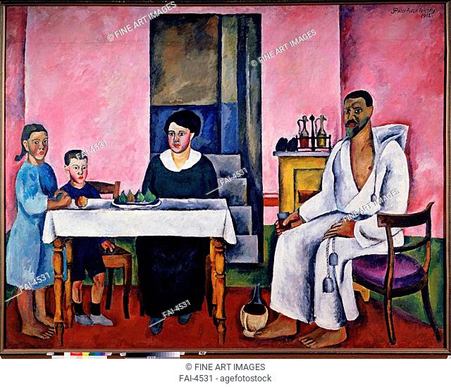 Self-portrait with the family (Sienese family portrait). Konchalovsky, Pyotr Petrovich (1876-1956). Oil on canvas. Expressionism. 1912