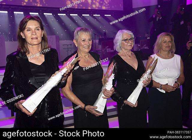 left to right Ulrike NASSE-MEYFARTH, Renate STECHER, Heide ECKER-ROSENDAHL, receive the Pegasos Prize ""Legends of Sports"", presented by Nancy FAESER