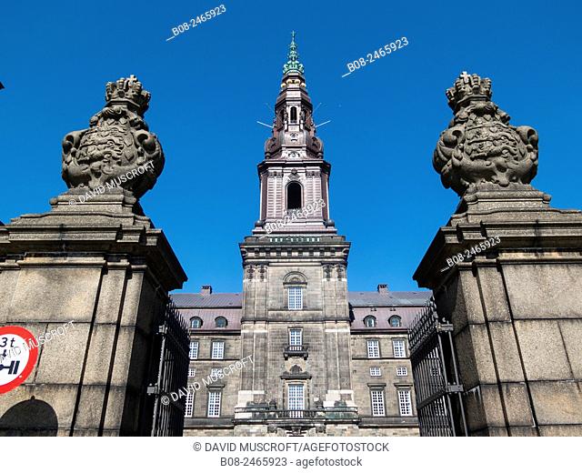 The exterior of christiansborg Palace, Copenhagen, Denmark