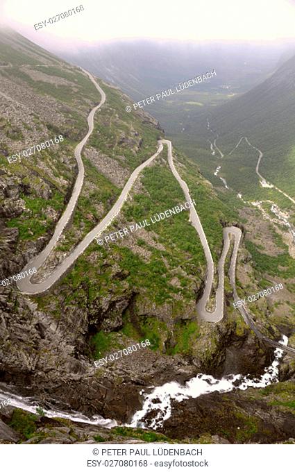 trollstigen 11km long, is one of the most famous streets of the world