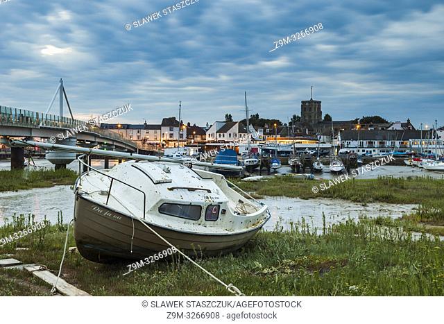 Evening on river Adur in Shoreham-by-Sea, West Sussex, England