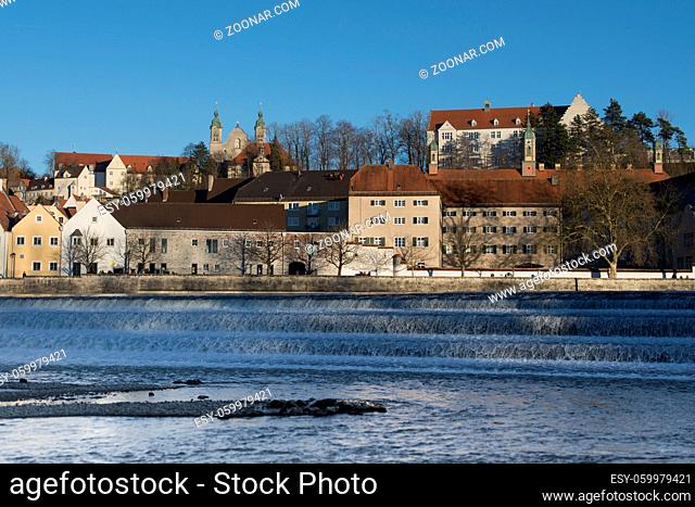 View over the medieval town of Landsberg am Lech in Bavaria, situated on the Romantische Strasse