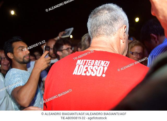 Supporters of Matteo Renzi during the Festa dell'Unita' in Pistoia, ITALY-08-08-2019
