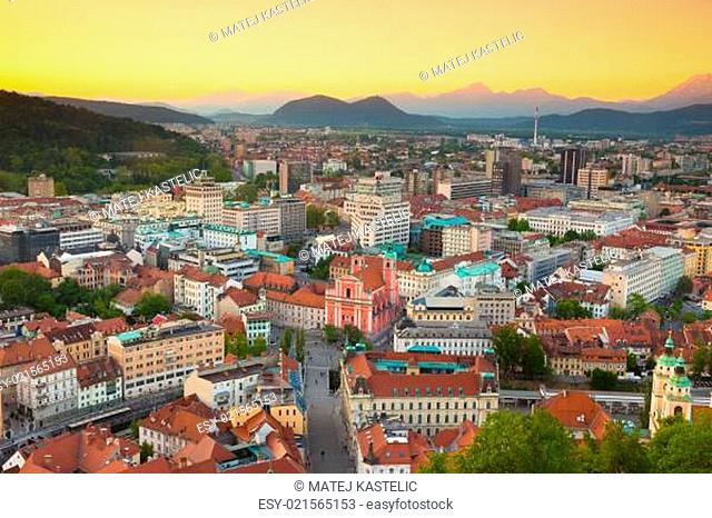 Panorama of Ljubljana, Slovenia, Europe