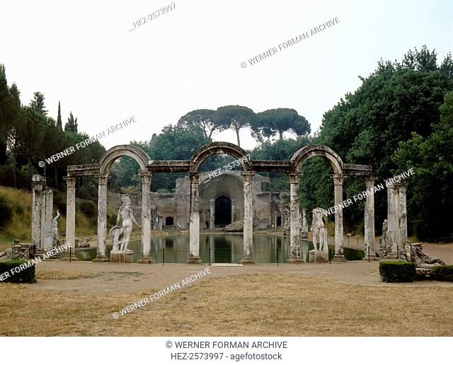 Hadrian's Villa, a complex of buildings, gardens and  pools stretching for over a kilometre in length. The Canopus: this elongated pool seems to have...