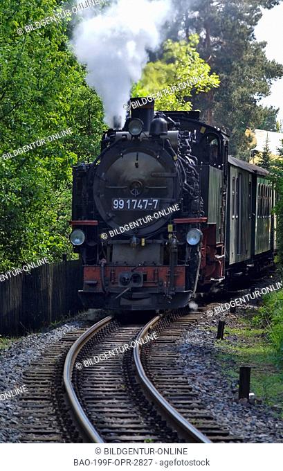 The Stock Photo shows the historical steamtrain from Radebeul. This train line gös from Radebeul to Moritzburg near Dresden