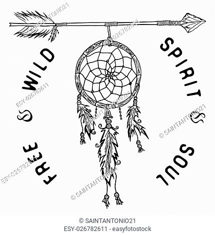 White NEW Dream Catcher Dreamcatcher Fabric Feathers Beads Indian 11x60cm