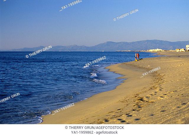 Beach at Port Barcares, Eastern Pyrenees, Languedoc-Roussillon, France