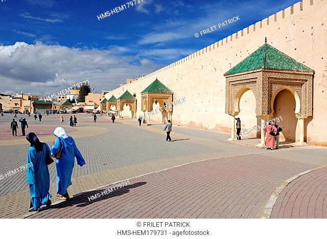 Morocco, Meknes Tafilalet region, Meknes Imperial City classified as World Heritage by UNESCO, Place El Hedime
