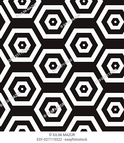 Vector seamless pattern. Modern stylish clasical texture. Repeating hexagons, geometric figures