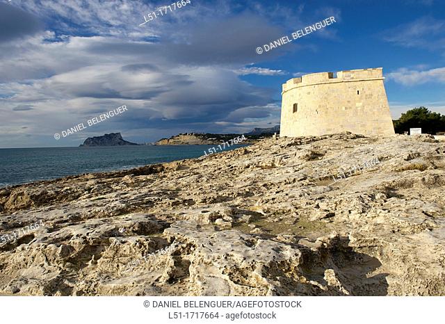 Moraira castle by the beach, Moraira, Alicante, Spain