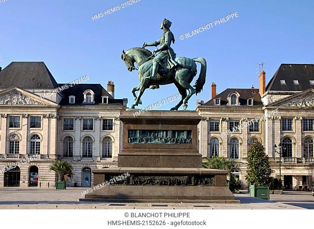France, Loiret, Orleans, Martroi place, Joan of Arc equestrian statue made in 1855 by Denis Foyatier