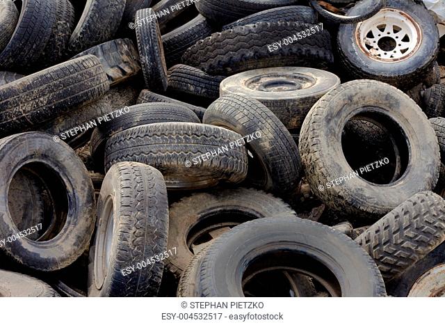 Old tires background