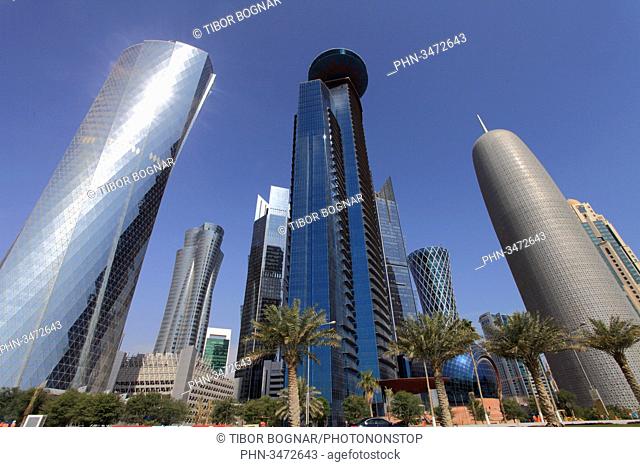 Qatar, Doha, West Bay, business district, skyline